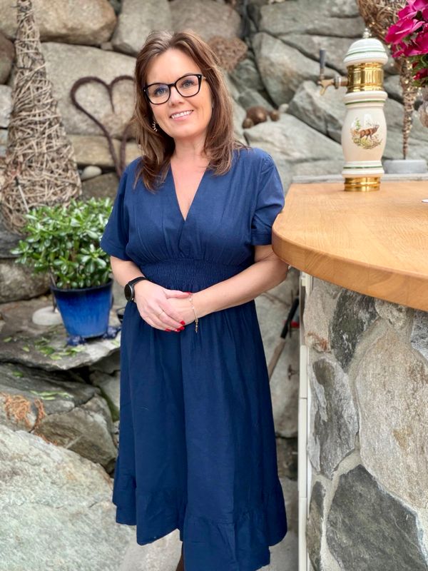 Vicky smock dress navy