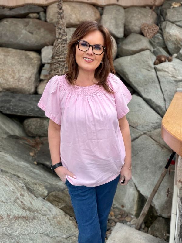 Vicky smock bluse rosa