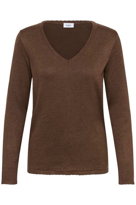 Mila V-neck pullover brun