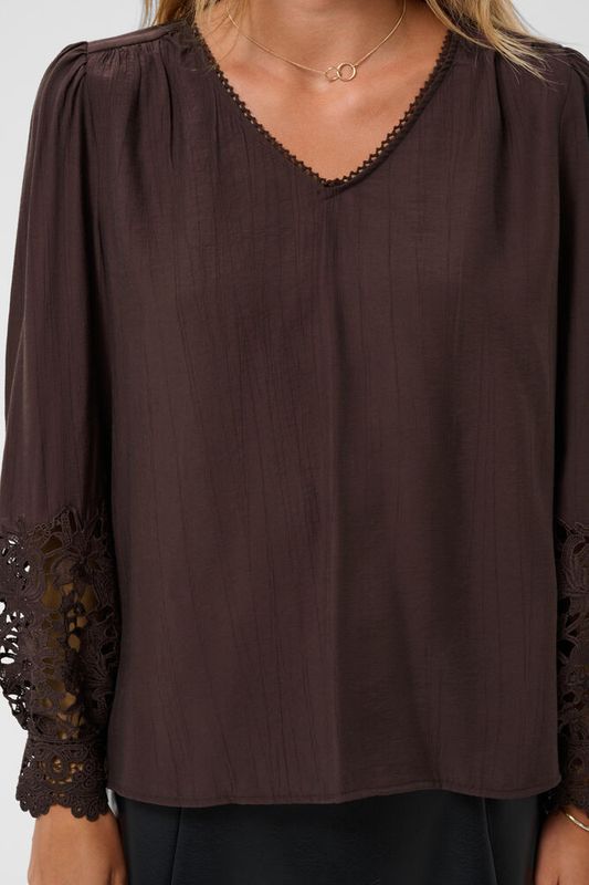 Tina bluse brun 
