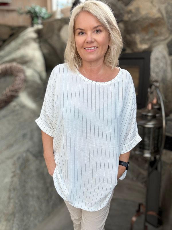 Stripe big blouse