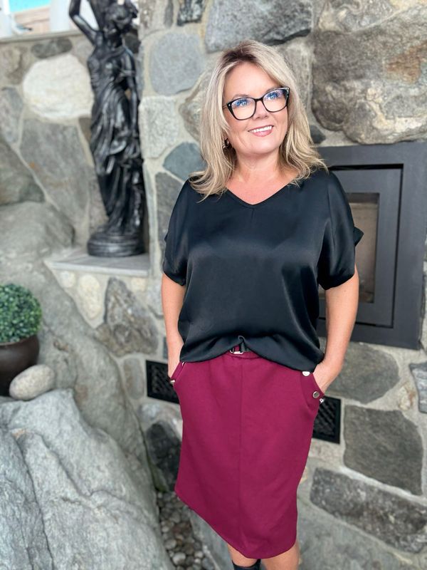 Button scuba skjørt 