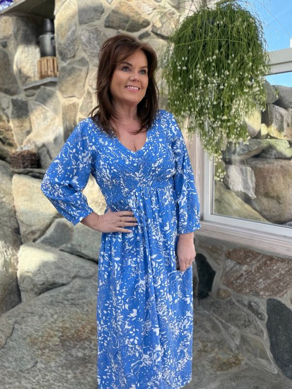 Tiah smock kjole blå