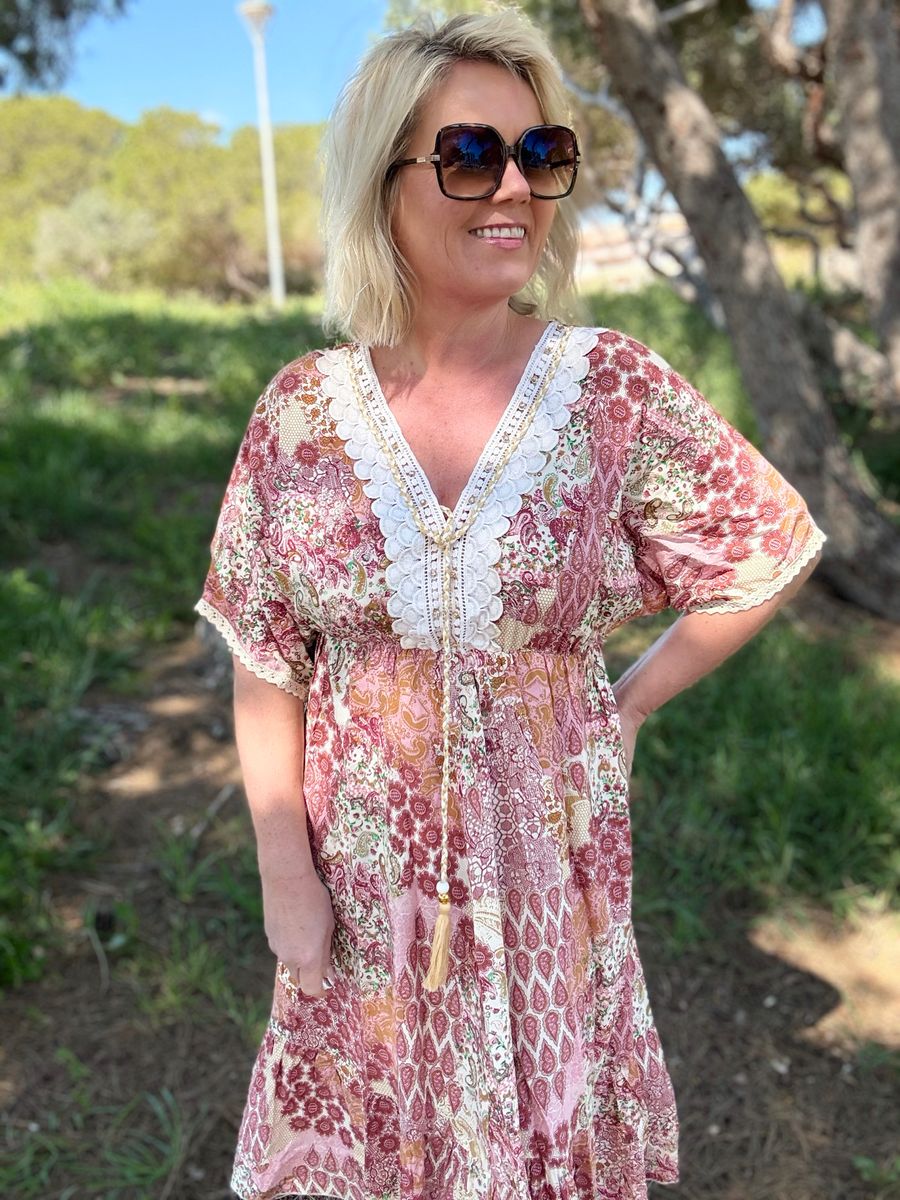 Alicante short dress dusty rose