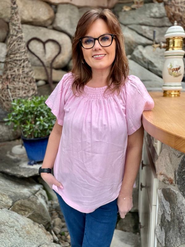 Vicky smock bluse rosa