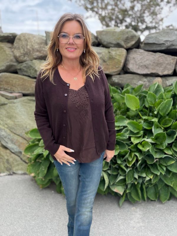 Mela cardigan Brun 