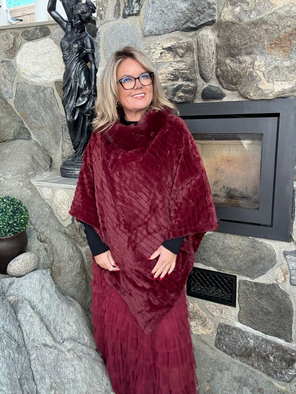 Poncho fur Bordeaux
