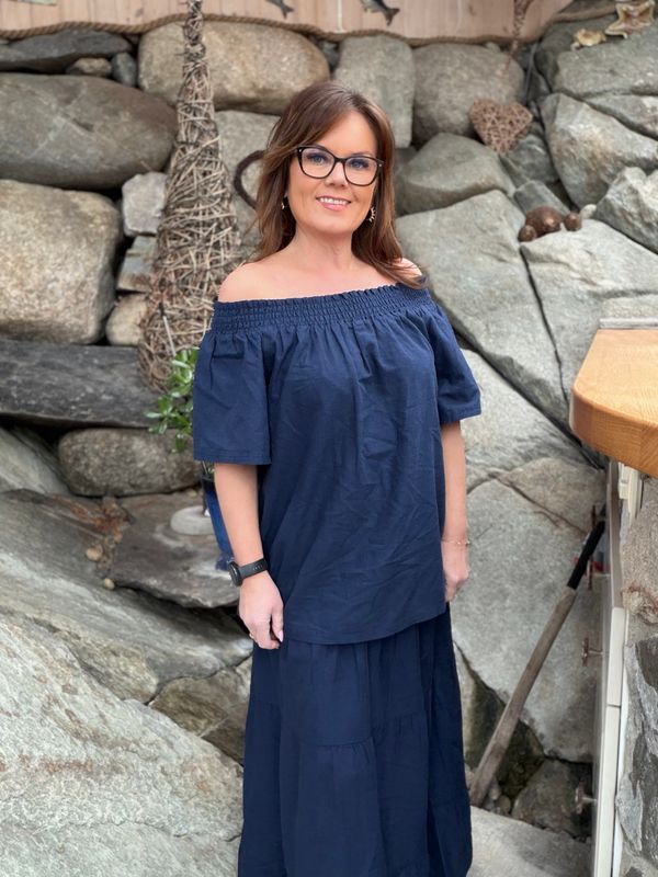 Vicky smock bluse navy 