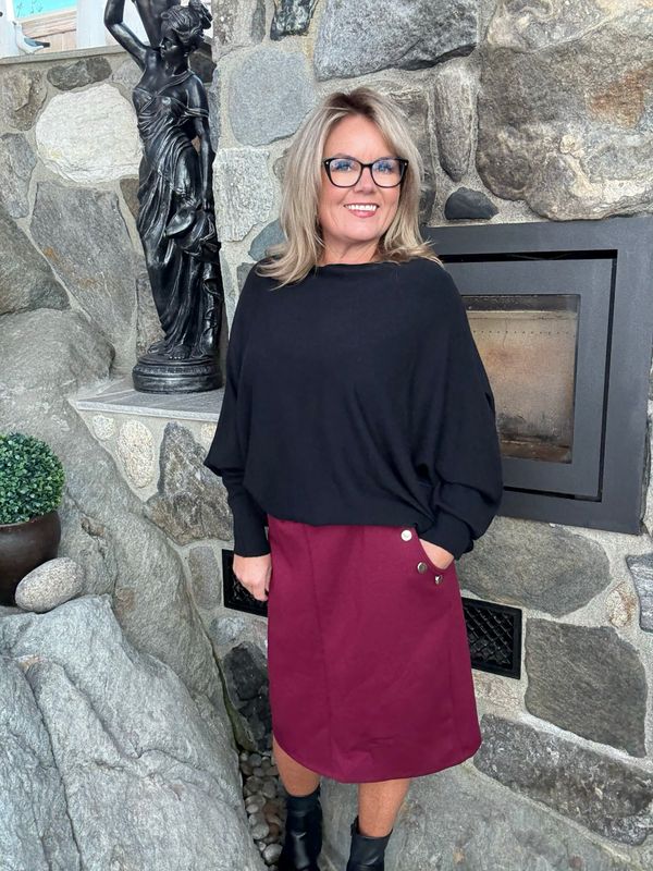 Button scuba skjørt 