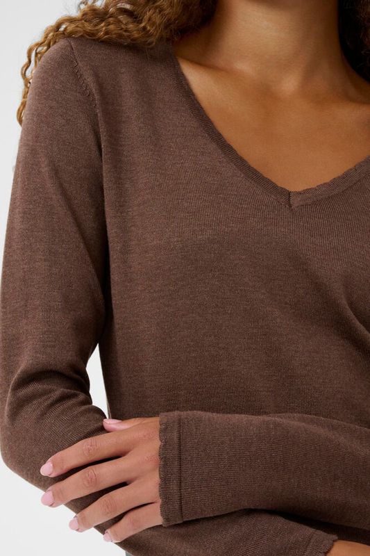 Mila V-neck pullover brun