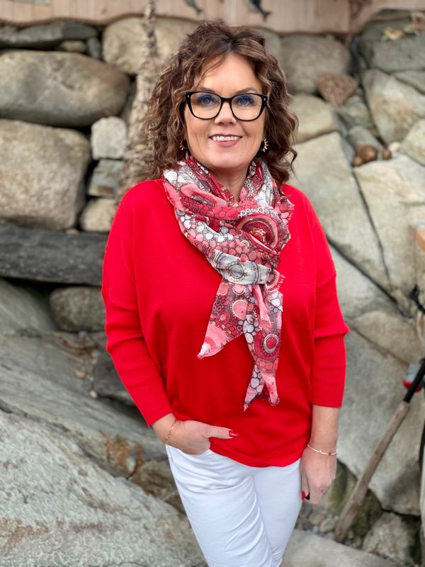 Skjerf  light - red 112715