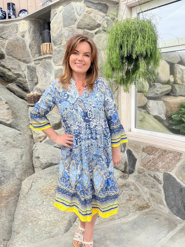 Paisley dress blå 