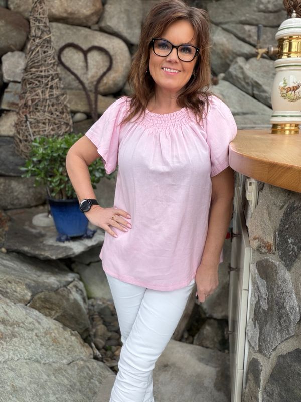 Vicky smock bluse rosa