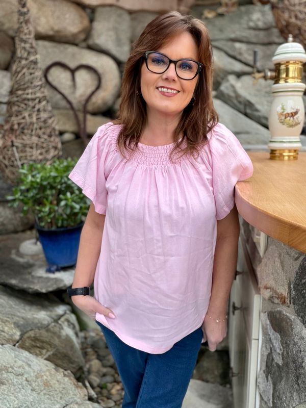 Vicky smock bluse rosa