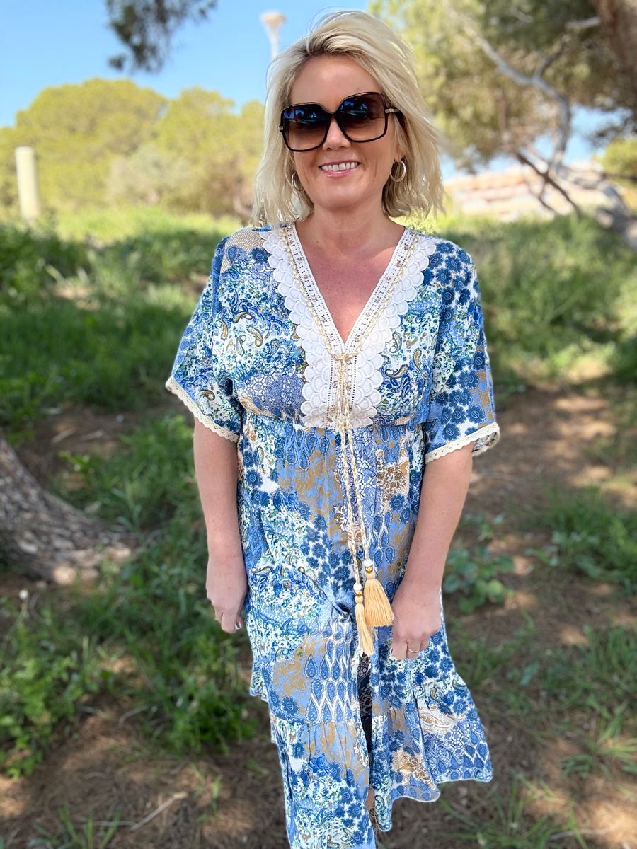 Alicante short dress sky blue