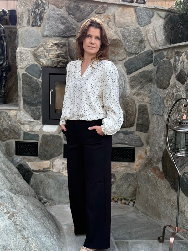 Solveig wide bukse sort