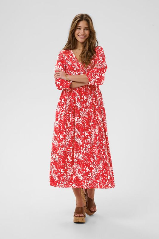 Tiah smock kjole rød