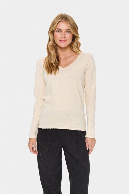 Mila V-neck pullover offwhite