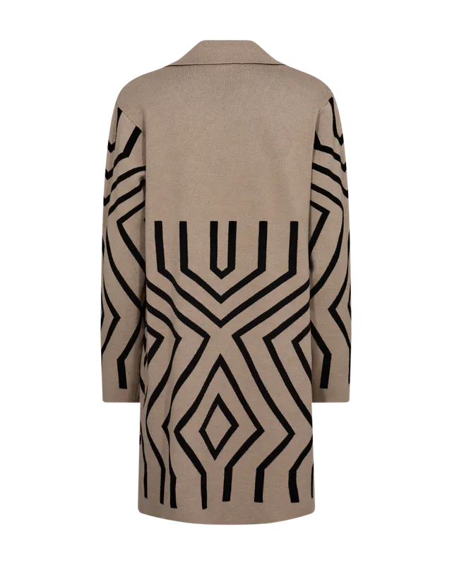 Claura cardigan Simply Taupe w. Black
